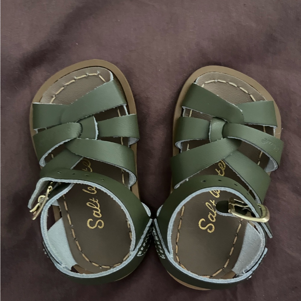 Salt Water Olive Green toddler Strappy Sandals